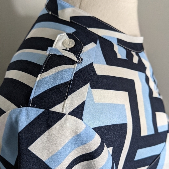 Nwot Calvin Klein Camp Button Down Shirt in Mod Print Geometric Pattern M - Picture 9 of 16